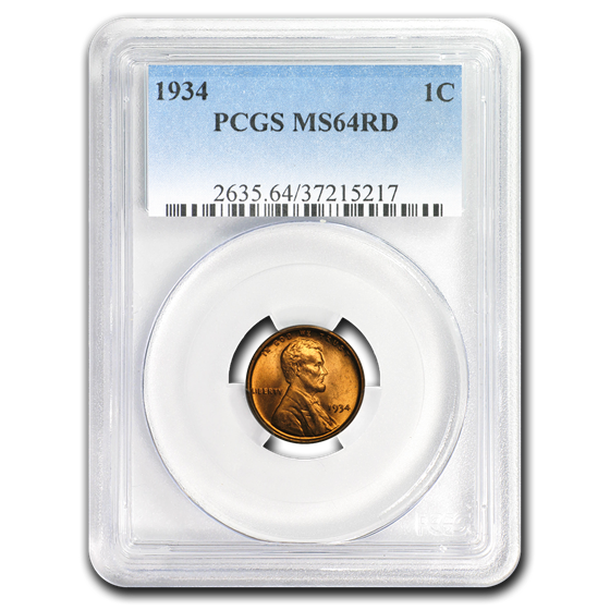 1934 Lincoln Cent MS-64 PCGS (Red) 1934 Lincoln Cent MS-64 PCGS (Red)